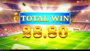 Estádio de futebol vibrante com o logo do slot World Football Fortunes