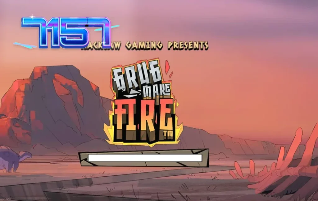 Grug Make Fire slot com tema pré-histórico e elementos de fogo